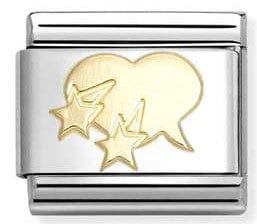 Nomination Italy Link 030116/22 Classic LOVE, steel,18k gold Comic heart