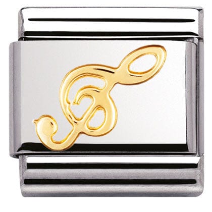 Nomination Italy Link 030117/08 Classic,S/steel,bonded yellow gold Treble clef