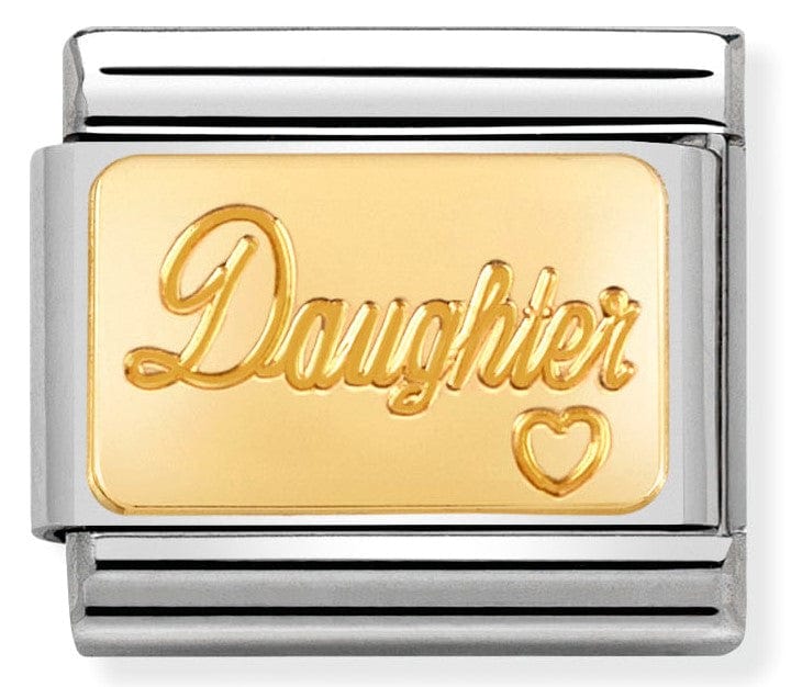 Nomination Italy Link 030121/25 Classic ENGRAVED SIGNS,S/steel,bonded yellow gold Daughter