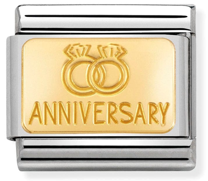 Nomination Italy Link 030121/32 Classic Engraved Sign Anniversary S/steel,bonded yellow gold