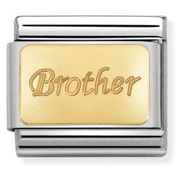 Nomination Italy Link 030121/35Classic bonded yellow Gold Engraved Sign BROTHER 030121/35