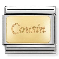 Nomination Italy Link 030121/36 Classic bonded yellow Gold Engraved Sign COUSIN