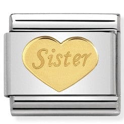 Nomination Italy Link 030162/36 Classic bonded yellow GOLD SISTER HEART