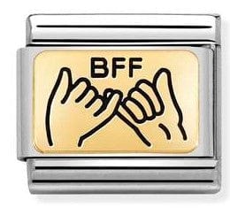 Nomination Italy Link 030166/04 Classic PLATES steel.bonded yellow gold, BFF hands