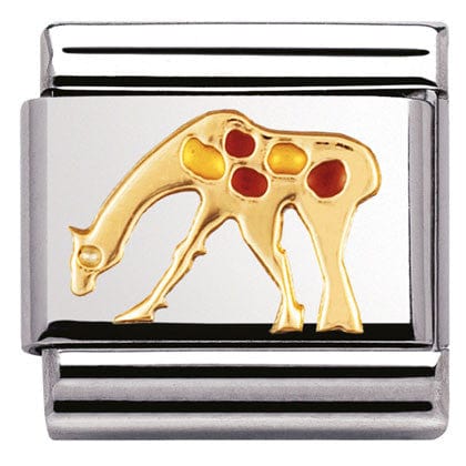 Nomination Italy Link 030211/26 Classic, S/Steel,enamel,bonded yellow gold Giraffe