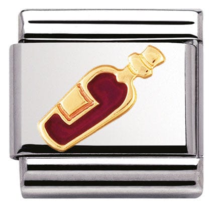 Nomination Italy Link 030218/04 Classic DRINKS,S/steel,enamel,bonded yellow gold red wine