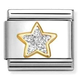 Nomination Italy Link 030220/19 Classic GLITTER,steel, enamel, 18k gold SILVER star