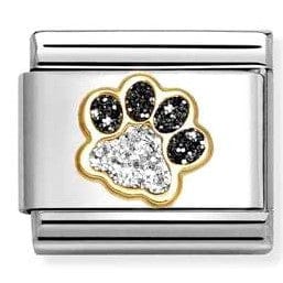 Nomination Italy Link 030220/22 Classic GLITTER steel, enamel ,18k gold Pawprint