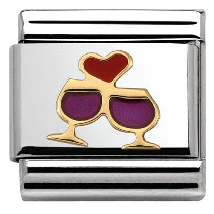 Nomination Italy Link 030283/08 Classic LOVE 2 stainless steel? enamel bonded yellow gold Glasses with heart