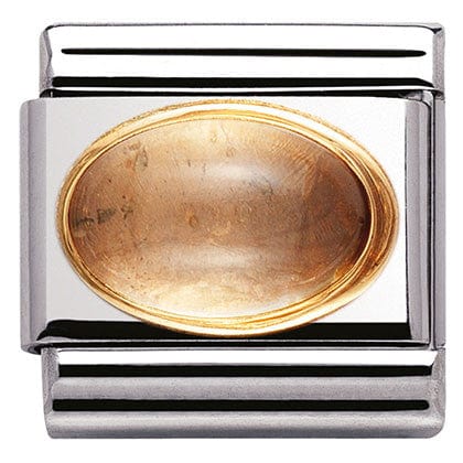 Nomination Italy Link 030504/07 Classic OVAL SEMIPRECIOUS STONES,S/Steel, Bonded Yellow Gold,CITRINE