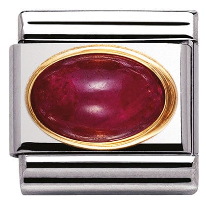 Nomination Italy Link 030504/10 Classic OVAL SEMIPRECIOUS STONES,S/Steel,Bonded Yellow Gold,RUBY