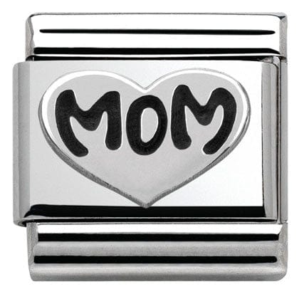 Nomination Italy Link 330101/10 Classic OXIDIZED ,S/Steel,sterling silver MOM Heart