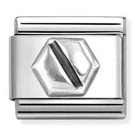 Nomination Italy link 330101/64 Classic OXIDIZED ,steel,925 silver Hex screw