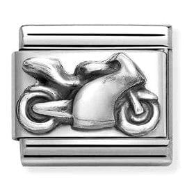 Nomination Italy link 330101/69 Classic OXIDIZED ,steel,925 silver Motorbike