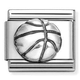 Nomination Italy link 330101/70 Classic OXIDIZED ,steel,925 silver Basketball ball