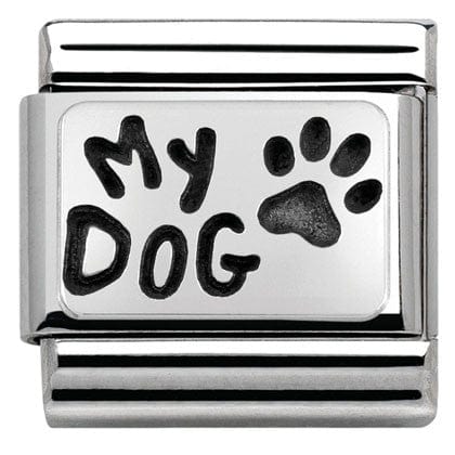 Nomination Italy Link 330102/35 Classic PLATES OXIDIZED steelsilver 925 MY DOG