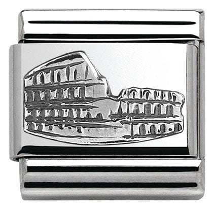 Nomination Italy Link 330105/09 Classic MONUMENTS RELIEF, silver 925 Colosseum