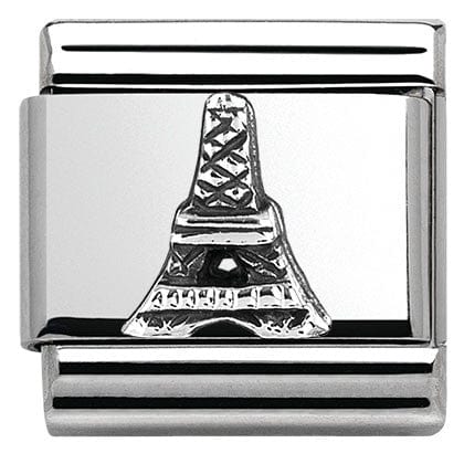 Nomination Italy Link 330105/32 Classic MONUMENTS RELIEF Silver 925 Eiffel Tower