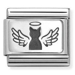 Nomination Italy Link 330111/45 Classic PLATES steel and 925 silver Angel Cat