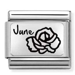 Nomination Italy Link 330112/18 Classic MONTH FLOWER PLATES (IC) steel, 925 silver. June