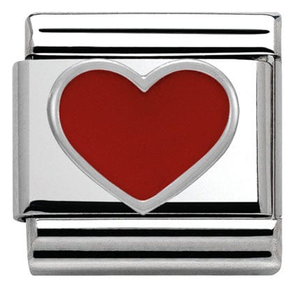 Nomination Italy Link 330202/17 Classic S/steel,enamel,silver 925 Red Heart