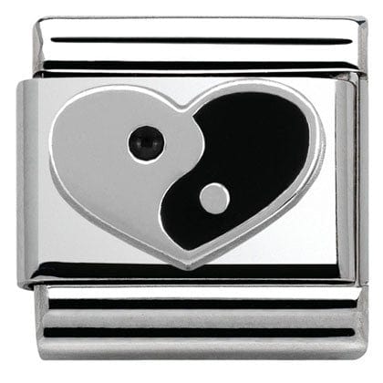 Nomination Italy Link 330202/20 Classic S/steel,enamel,silver 925 Ying Yang heart