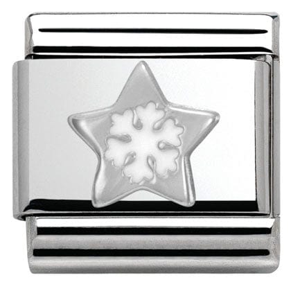 Nomination Italy Link 330204/01 Classic CHRISTMAS S/Steel,enamel,silver 925 Star with Snowflake