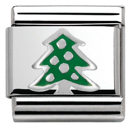 Nomination Italy Link 330204/08 Classic CHRISTMAS S/Steel.enamel,Silver 925 Christmas Tree