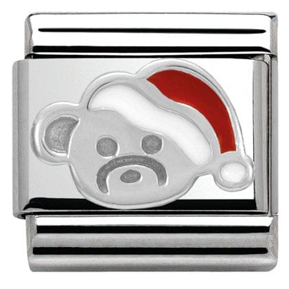 Nomination Italy Link 330204/13 Classic CHRISTMAS,S/Steel,enamel,Silver 925 Bear with Hat