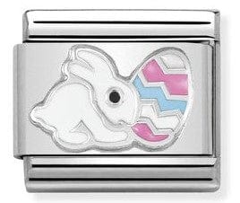 Nomination Italy Link 330204/19 Classic S/Steel,enamel & Sterling Silver Easter Bunny. (Rabbit)