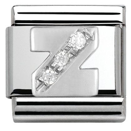 Nomination Italy Link 330301/26 Classic LETTER Z S/steel. Cub. zirc,925 silver