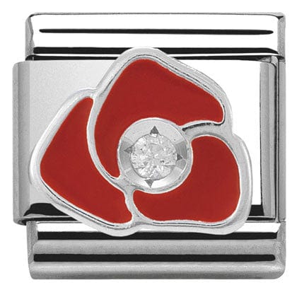 Nomination Italy Link 330305/05 CLASSIC Silver & enamel,1 CZ,925 silver Red Rose
