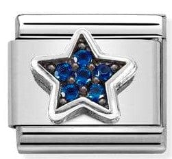 Nomination Italy Link 330323/09 Classic,S/Steel, Cz silver 925 BLUE star