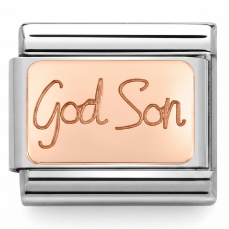 Nomination Italy Rose Gold God Son Charm.