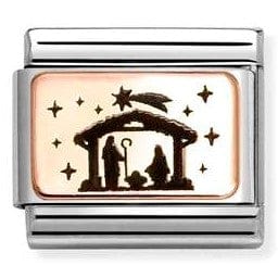 Nomination Italy link 430111/19 Classic PLATES (IC) steel and 9k rose gold Nativity