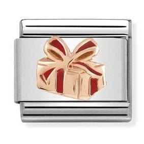 Nomination Italy Link 430203/03 Classic RELIEF,S/steel, enamel, Bonded Rose Gold ,Present with Red Enamel (gift box)