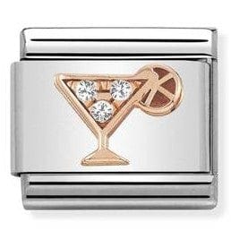 Nomination Italy Link 430305/28 Classic ,S/steel, 9K rose gold, CZ,Cocktail