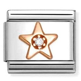 Nomination Italy link 430305/37Classic Symbols in stainless steel with 9k rose gold and CZ WHITE star