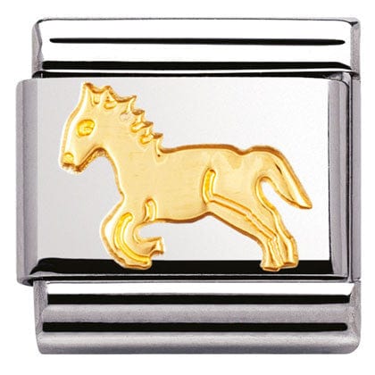 Nomination Italy Links 030112/09 Classic S/steel,bonded yellow gold Horse