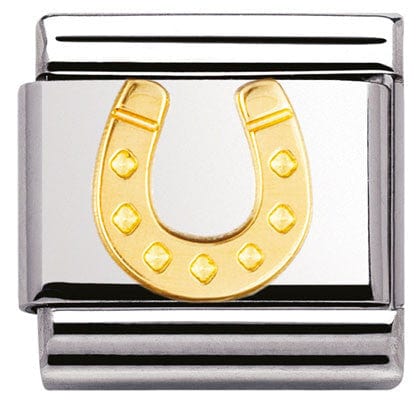 Nomination Italy Links 030115/11 Classic,S/steel,bonded yellow gold horseshoe