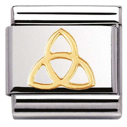 Nomination Italy Links 030119/04 Classic CELTIC, S/Steel,bonded yellow gold Trinity knot