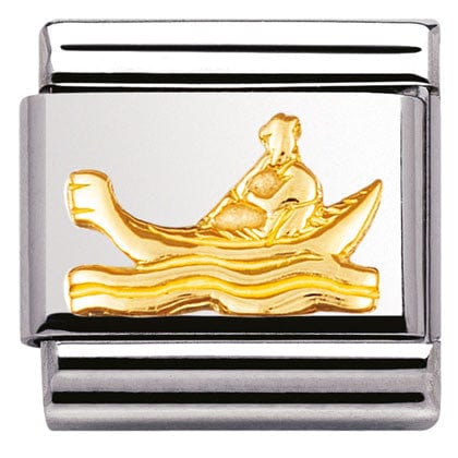Nomination Italy Links 030122/05 Classic RELIEF,S/steel bonded yellow gold Gondola (Italy)