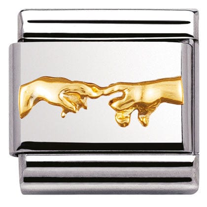 Nomination Italy Links 030122/12 Classic RELIEF,S/steel bonded yellow gold CREATION (Italy)