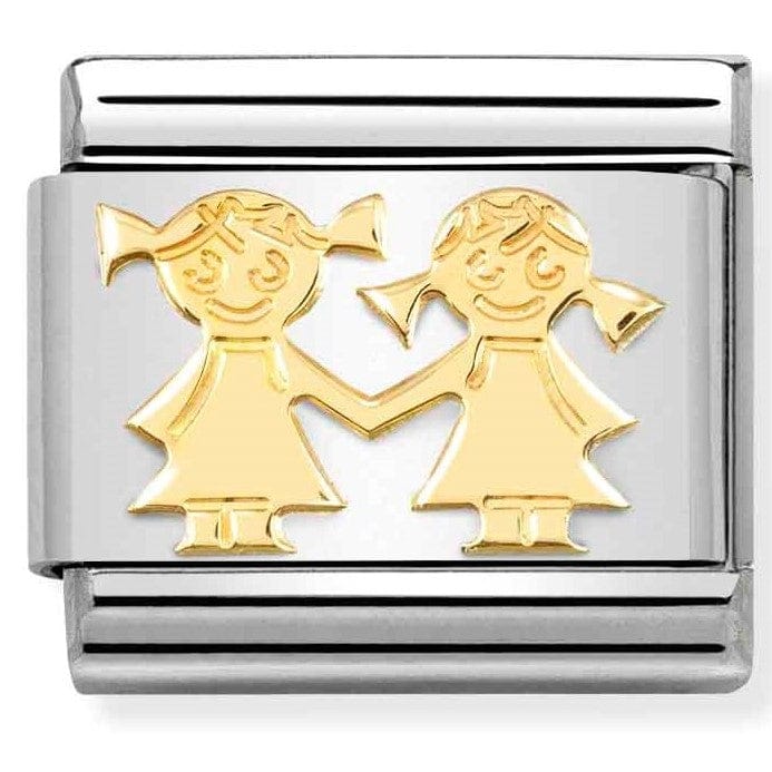 Nomination Italy Links 030162/67 Classic SYMBOLS and steel and 18k gold Sisters