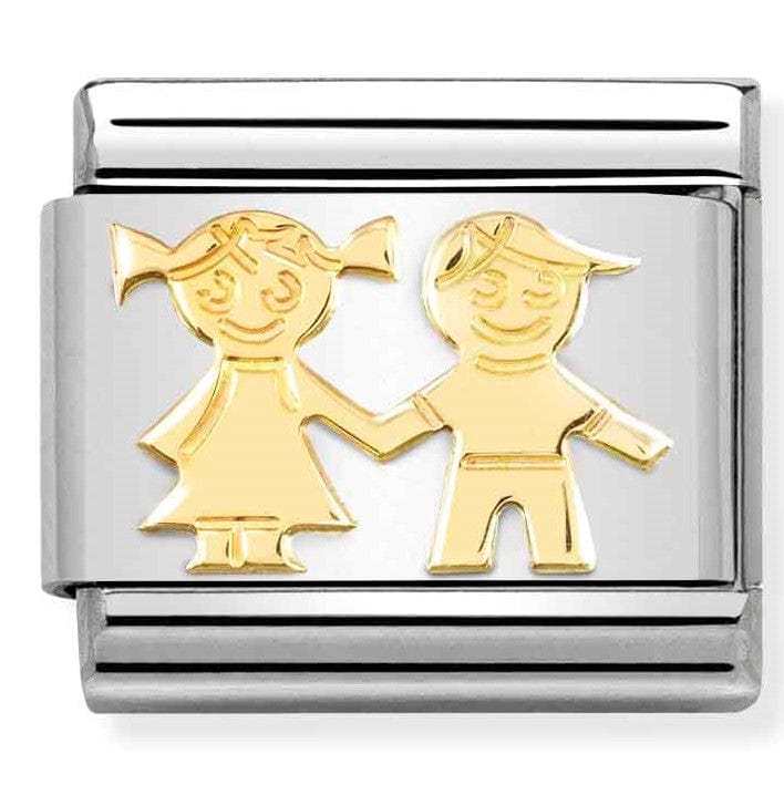 Nomination Italy Links 030162/69 Classic ,St.steel, 18k gold Sister & Brother