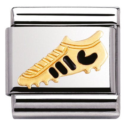 Nomination Italy Links 030204/20 Classic ,football boot,S/steel, enamel, bonded yellow gold