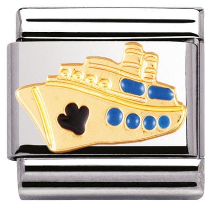Nomination Italy Links 030210/12 Classic , S/Steel,enamel,bonded yellow gold Cruise Ship