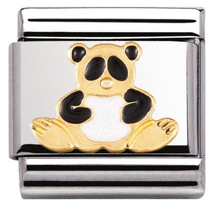 Nomination Italy Links 030212/39 Classic S/Steel,enamel,bonded yellow gold Panda
