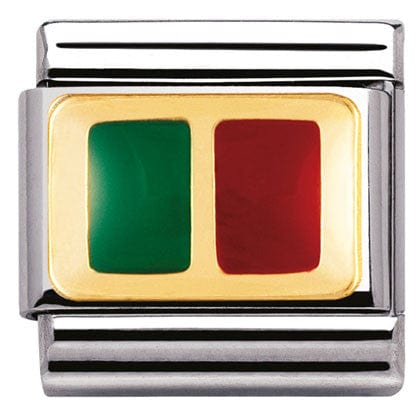 Nomination Italy Links 030234/17 Classic FLAG S/Steel,enamel, bonded yellow gold PORTUGAL
