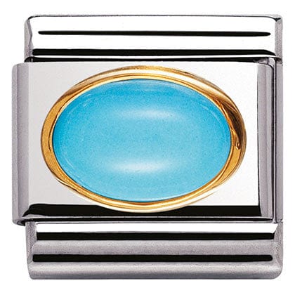 Nomination Italy Links 030502/06 Classic oval hard stones,S/steel,Bonded Yellow Gold TURQUOISE